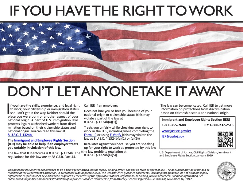 Right to Work Notice (English)